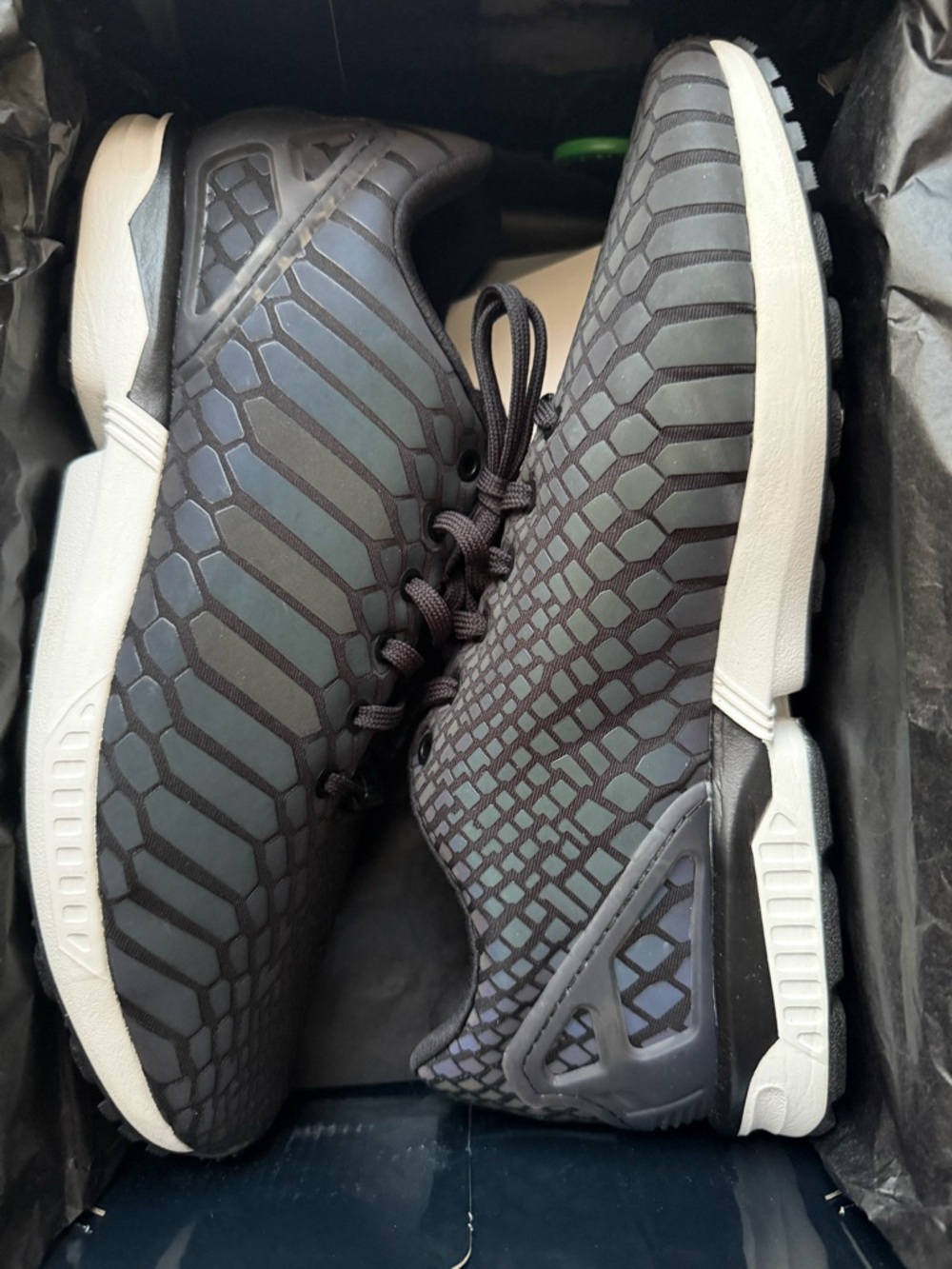 ZX FLUX adidas Men's Black and White Athletic Sneakers